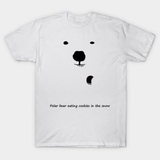 Polar Bear Eating Cookies in the Snow T-Shirt